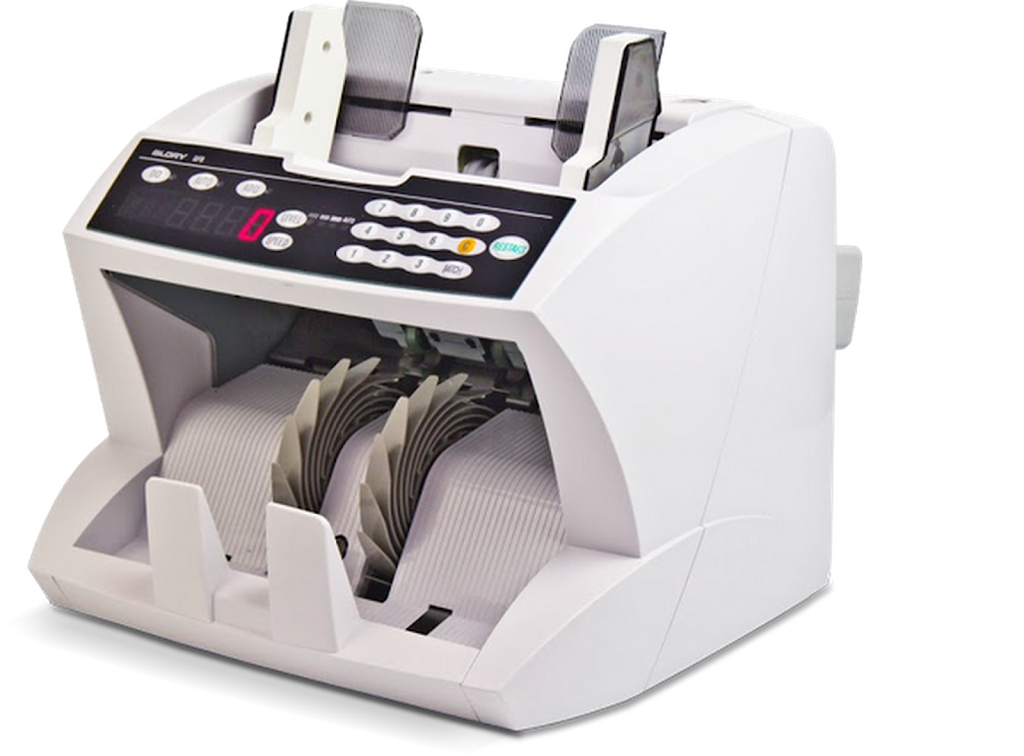 Counting machine for bills and barcode / meal tickets